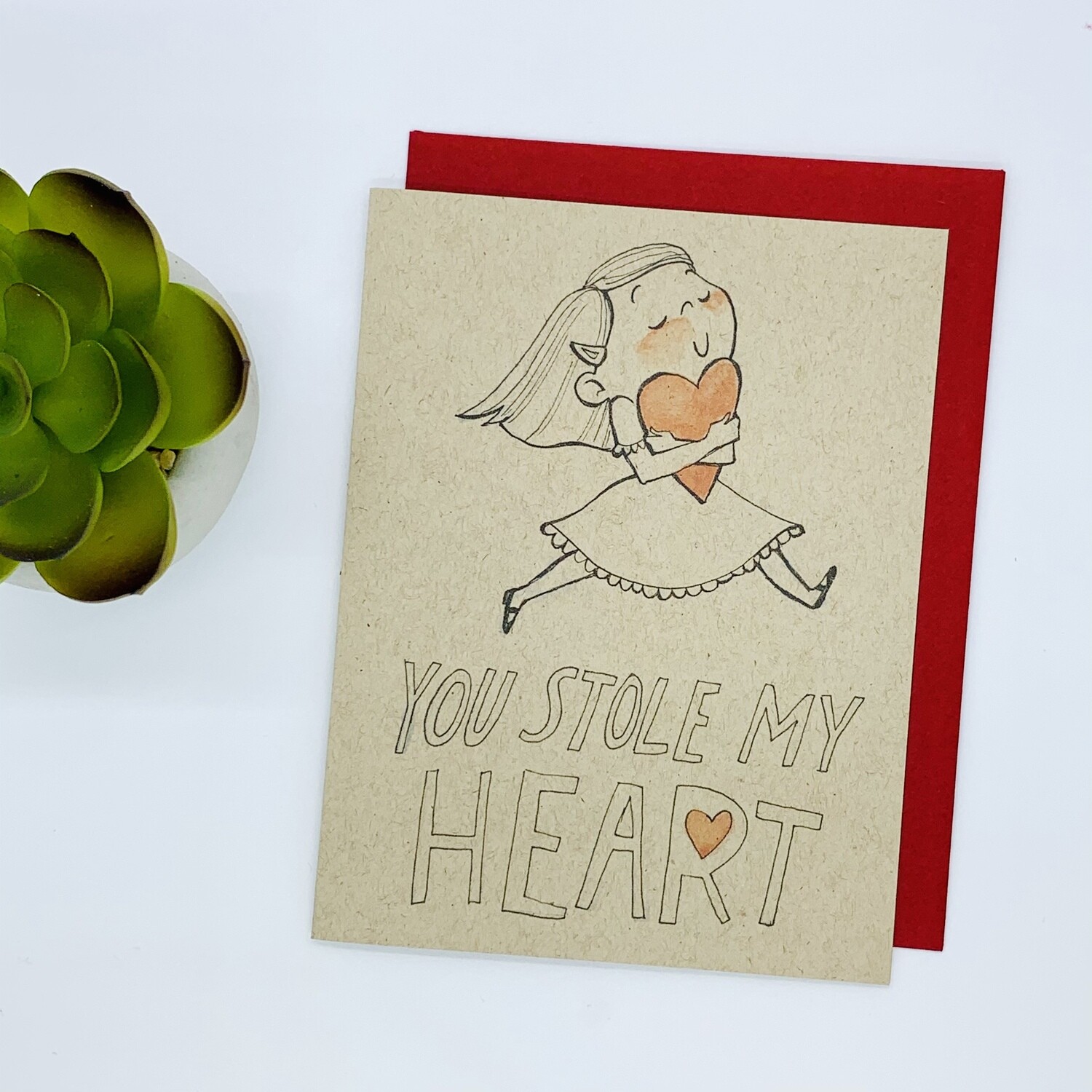 You Stole My Heart Card - Girl Card