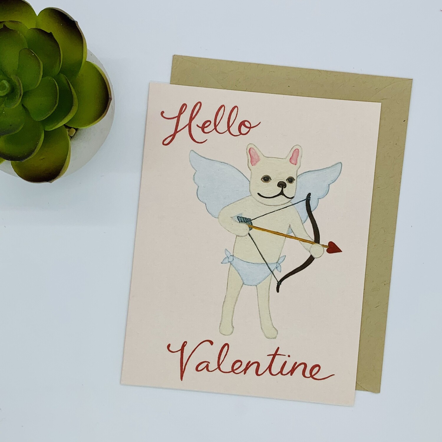 Frenchie Cupid Card Single Card