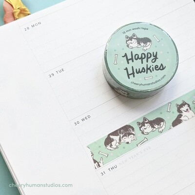 Washi Tape, Happy Huskies
