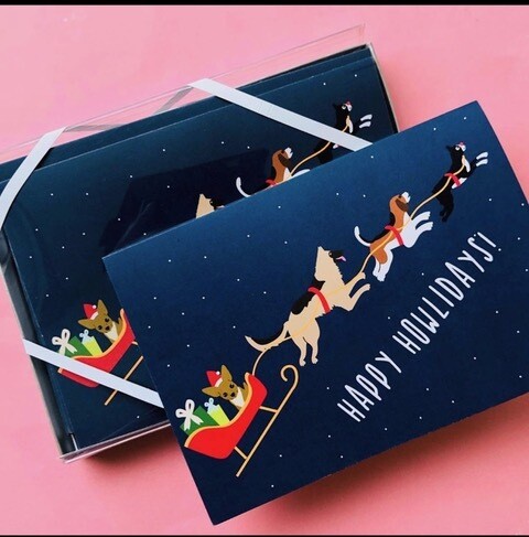 SALE - Happy Howlidays Holiday Boxed Card Sets (10/box)
