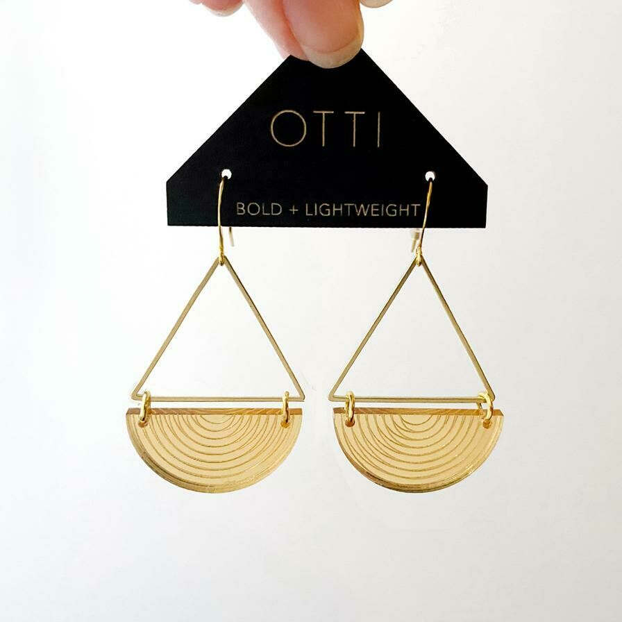 Earrings, Half Moon - Gold