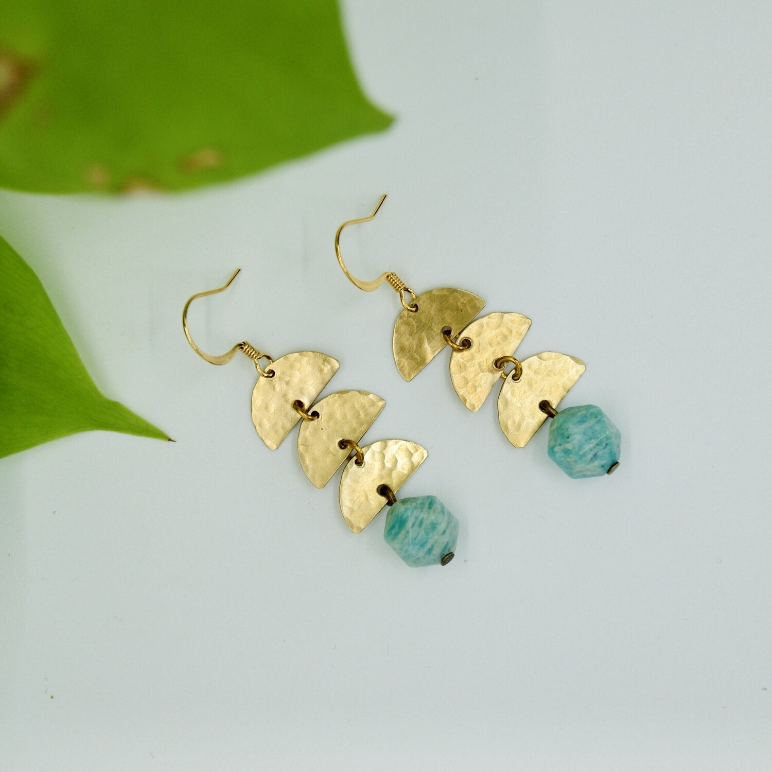 Umi to Hikari Earrings w/ Amazonite