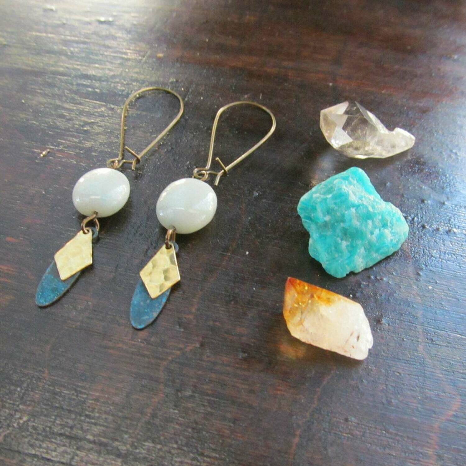 Amazonite Earrings with dangles (long)