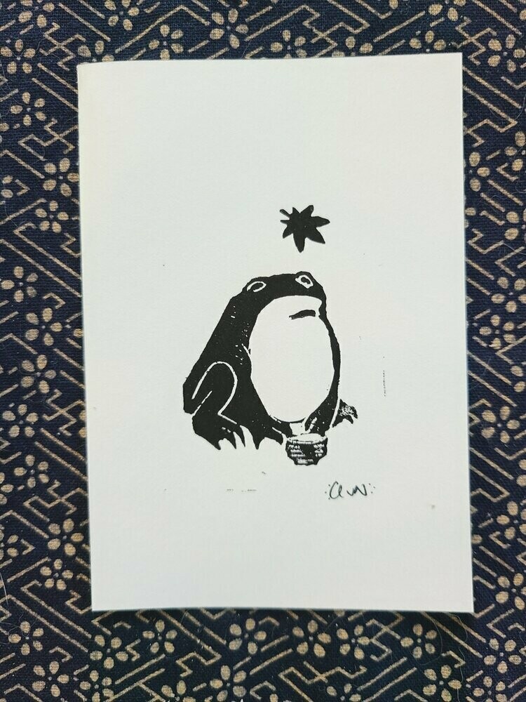 Matcha Frog Lino Print, Black