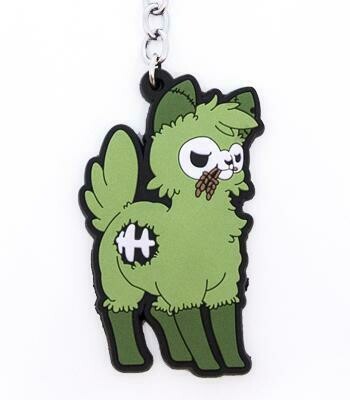 Zombie Alpaca Vinyl Keychain