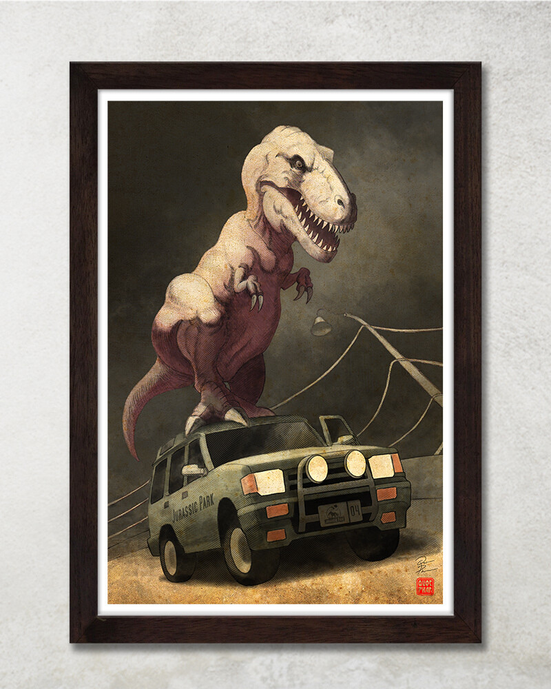 SALE - T-Rex Attack 8.5x11 Print