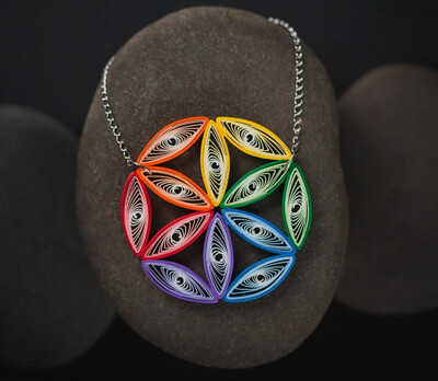 Rainbow Flower OF Life Necklace