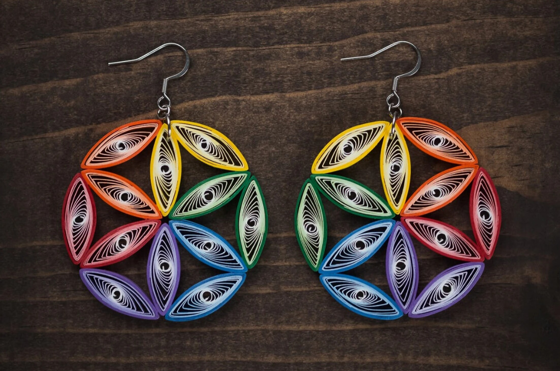 Rainbow Flower Of Life Earrings