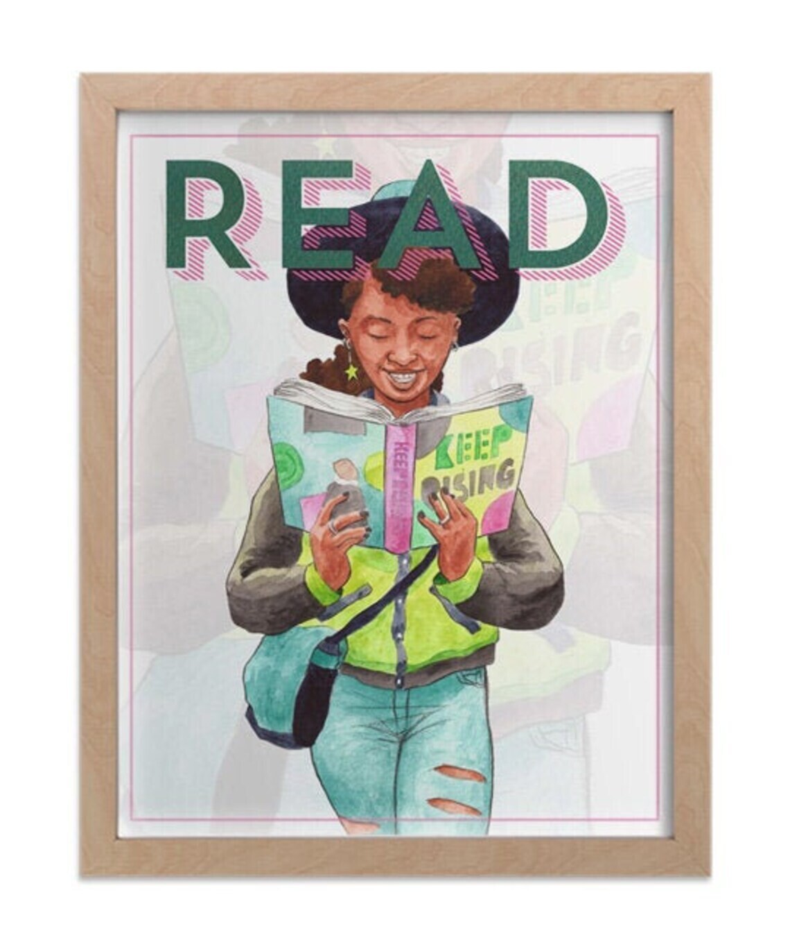READ Art Print Green 11x14