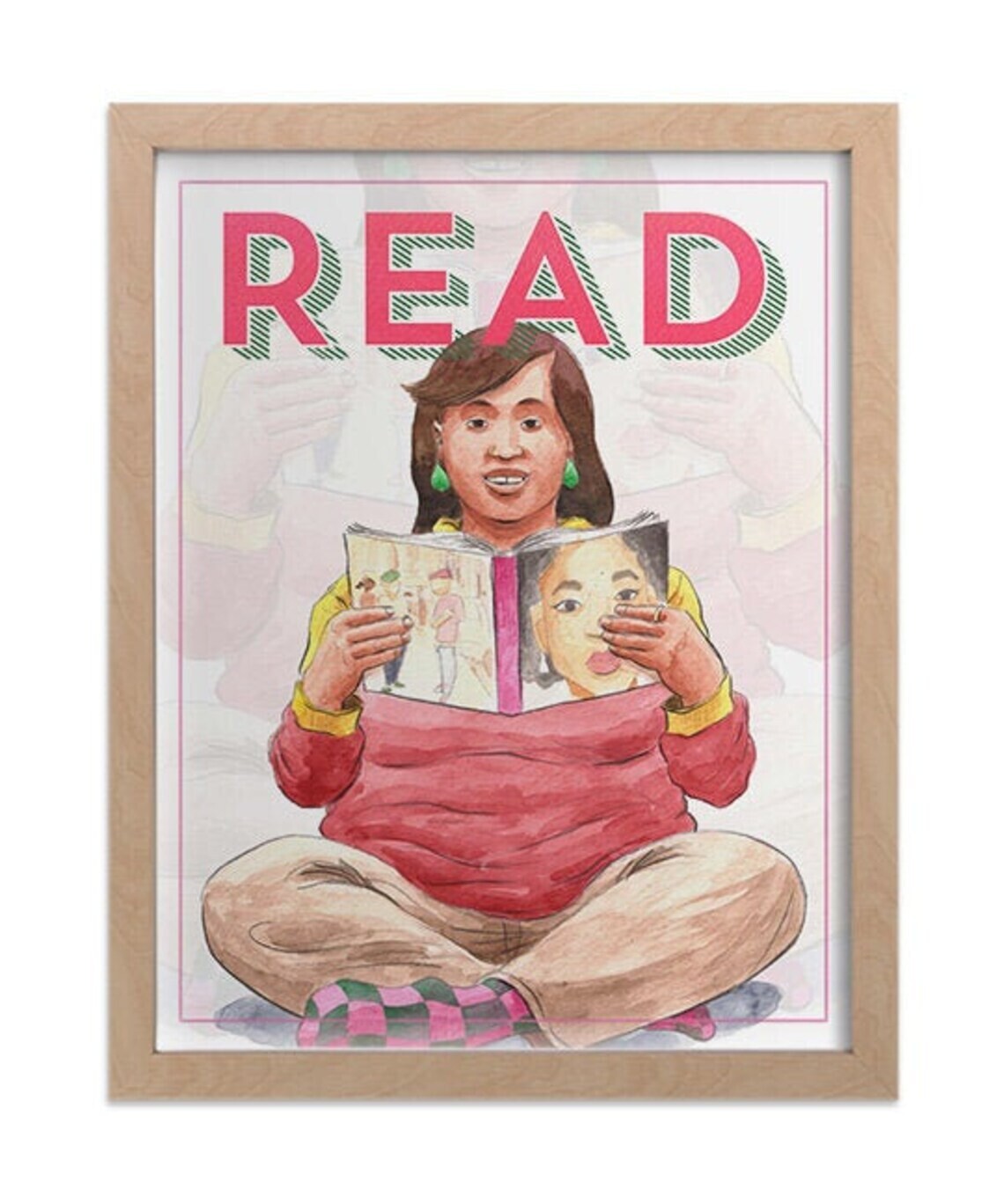 READ Art Print Pink 11x14