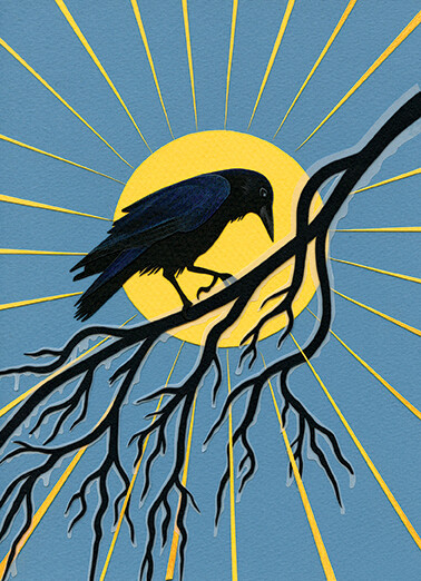 5x7 Print: Winter Sun (Crow)