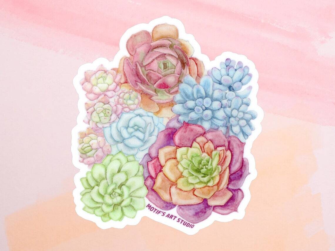 Colorful Succulents Sticker