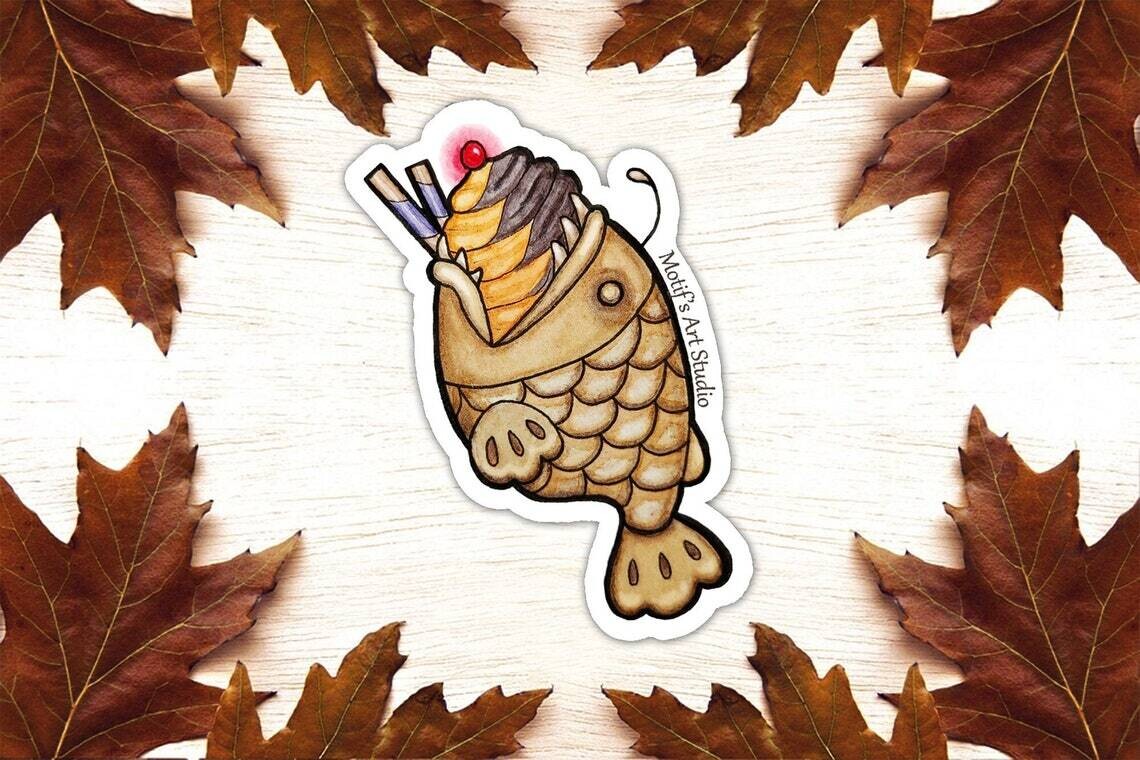 Taiyaki Angler Fish Cone Sticker