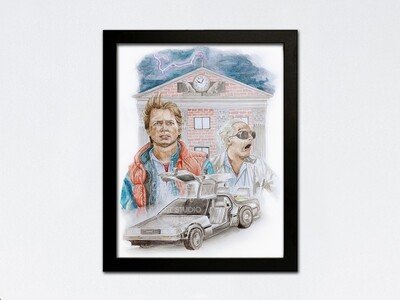 Back to the Future Original Watercolor Painting