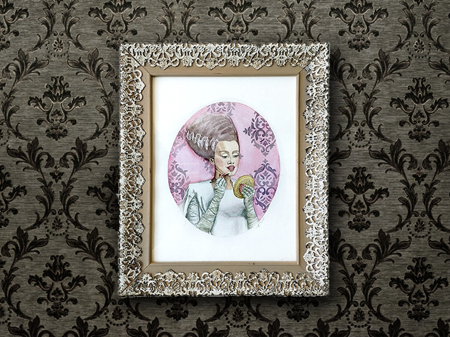 Bride of Frankenstein Original Watercolor Painting