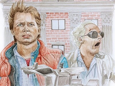 Back to the Future Original Watercolor Painting