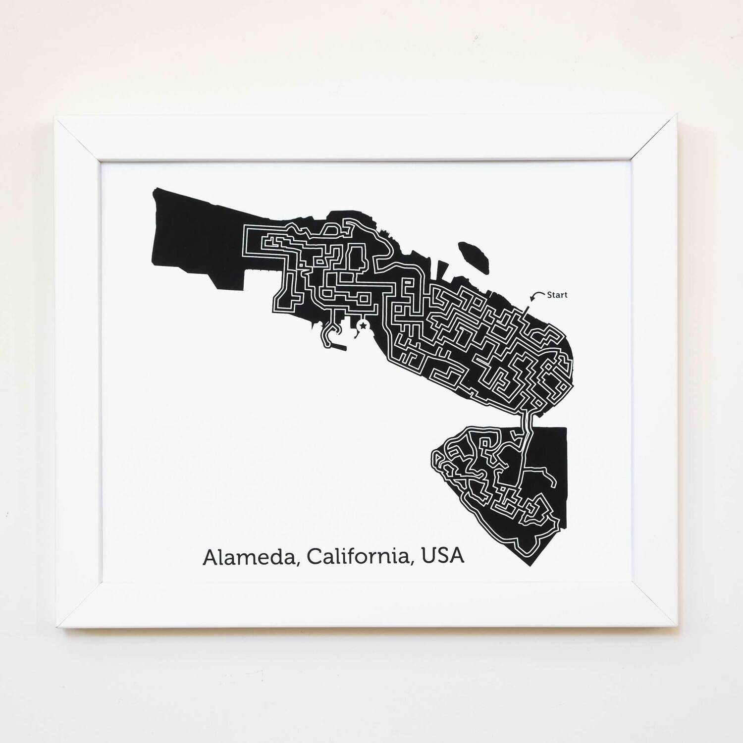Alameda Maze Map, Black & White, 8x10 Alameda Maze Map, Black & White, 8x10
