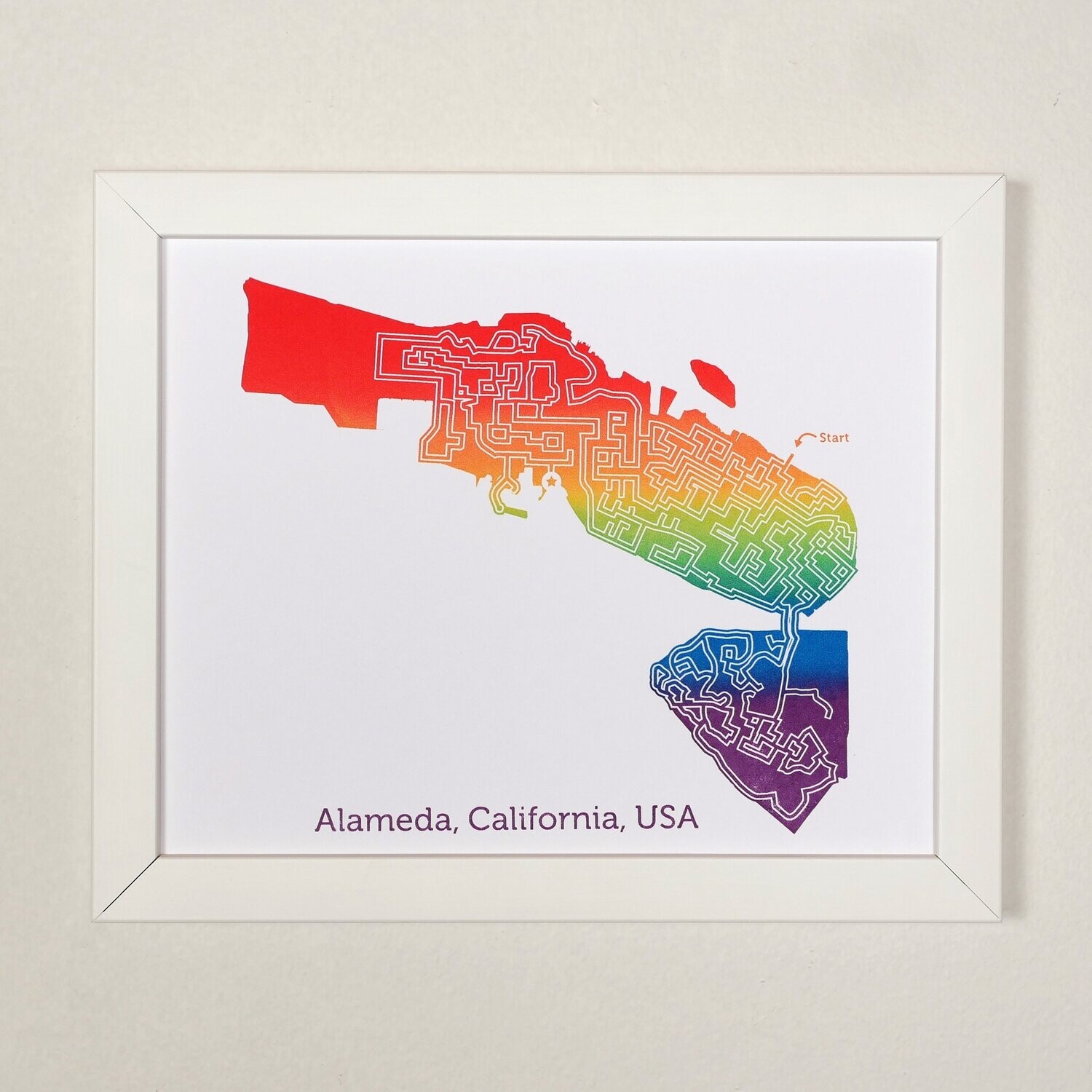 Alameda Maze Map, Rainbow, 8x10