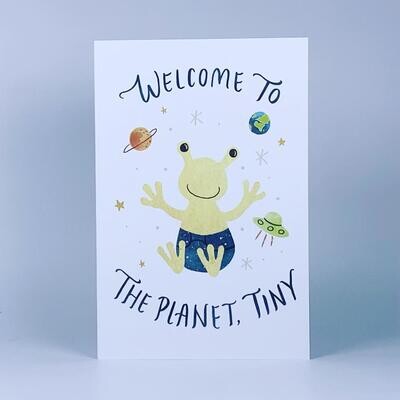 Tiny Alien Baby Greeting Card