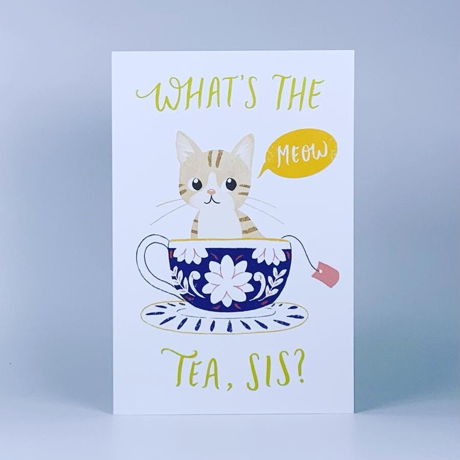 FINAL SALE - Teacup Kitty Friendship Greeting Card