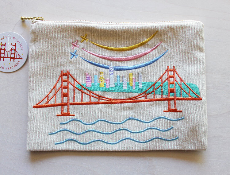 Blue Angels Embroidered Pouch