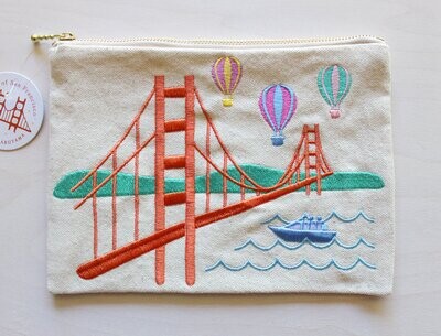 Colorful Balloons Embroidered Pouch