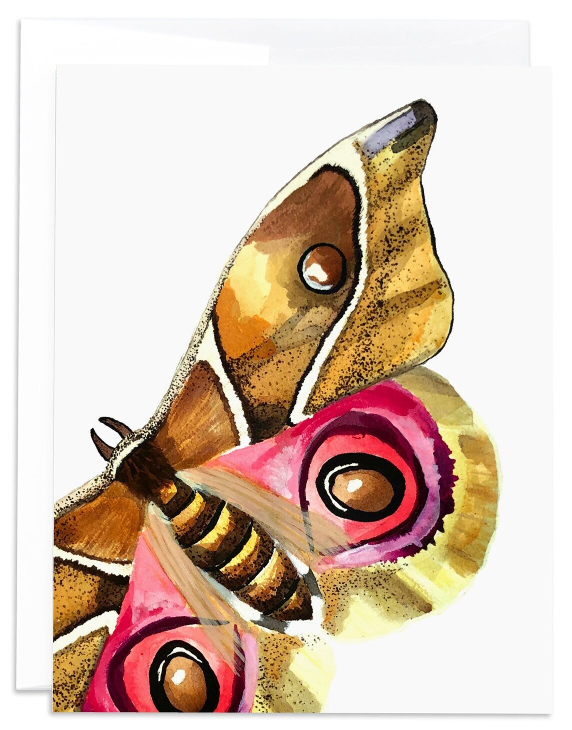 Moth #1 Notecard, Ochre/Pink (MO-NC-001)