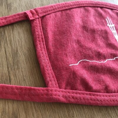 ADULT HEATHER RED SUTRO MASK