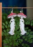 Mushroom Lady Earrings - Amanita Nouveau, Symmetrical (EAR001)