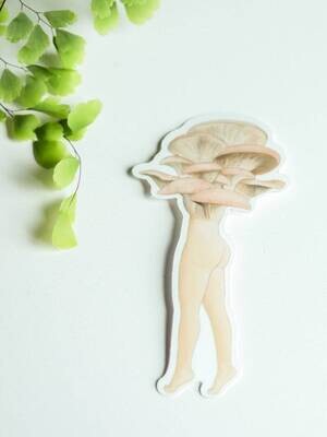 Mushroom Lady Sticker - Peach Oyster (STICK002)