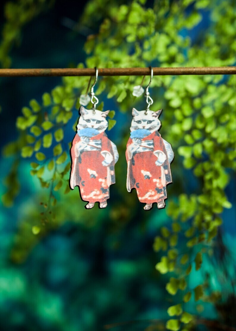 Fancy Cat Earrings - Geisha (EAR012) Fancy Cat Earrings - Geisha (EAR012)