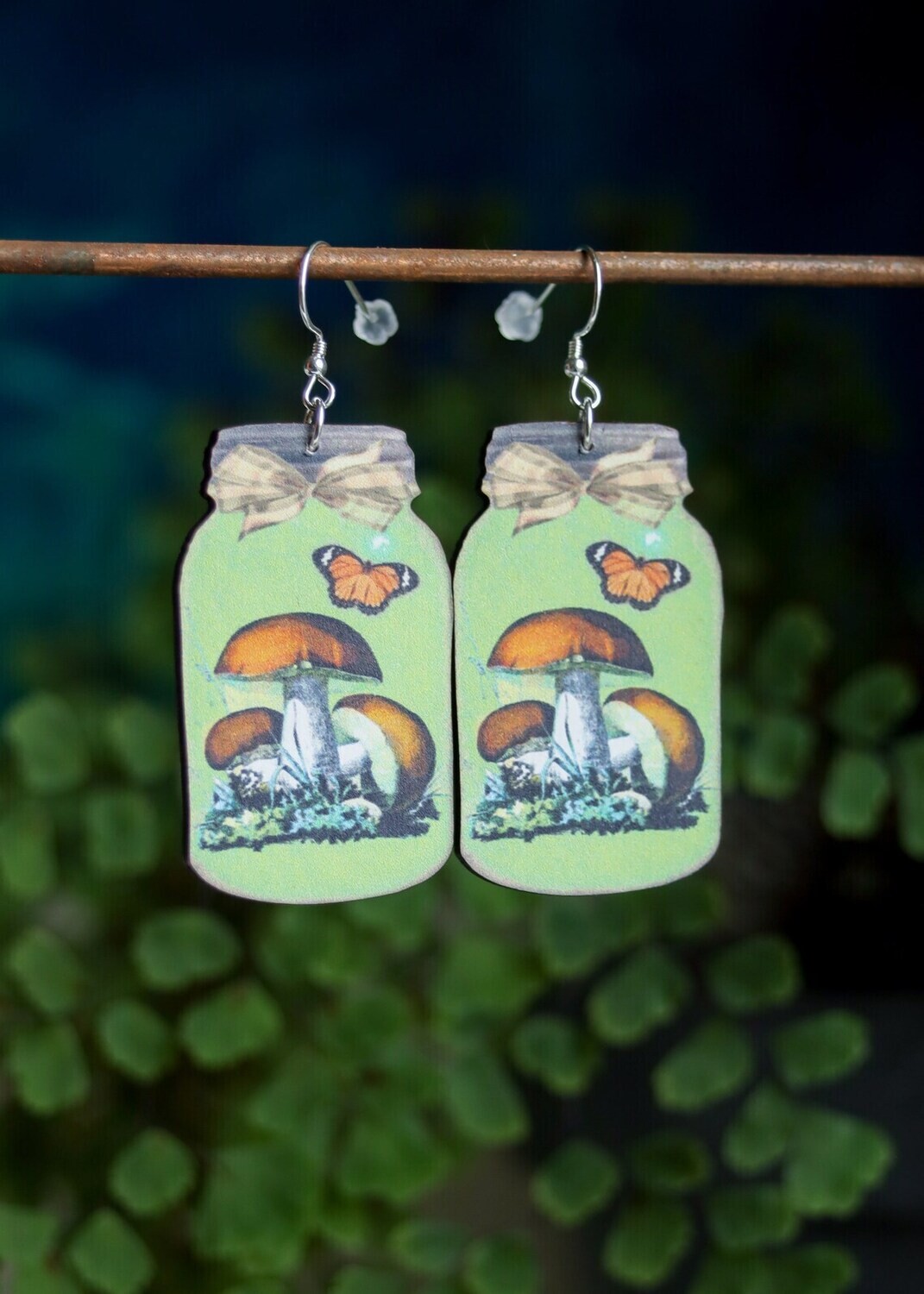 Mushroom Jar Earrings - Green Jar (EAR021)