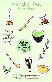 Matcha Tea Sticker Sheet