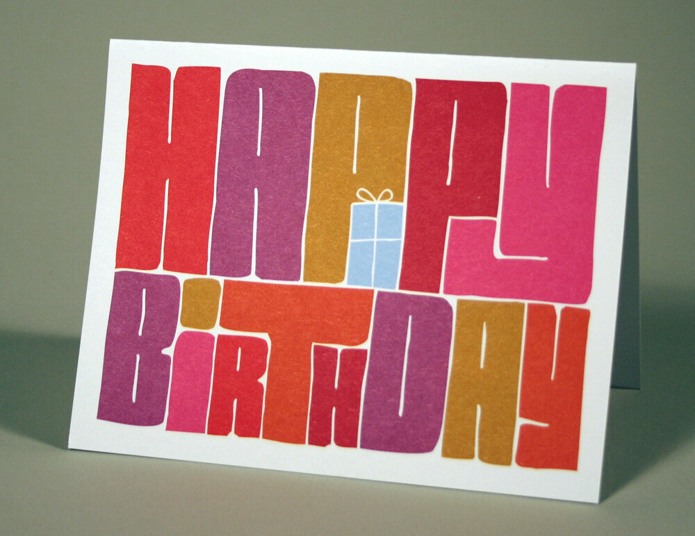 Card Single, Big Type - Happy Birthday