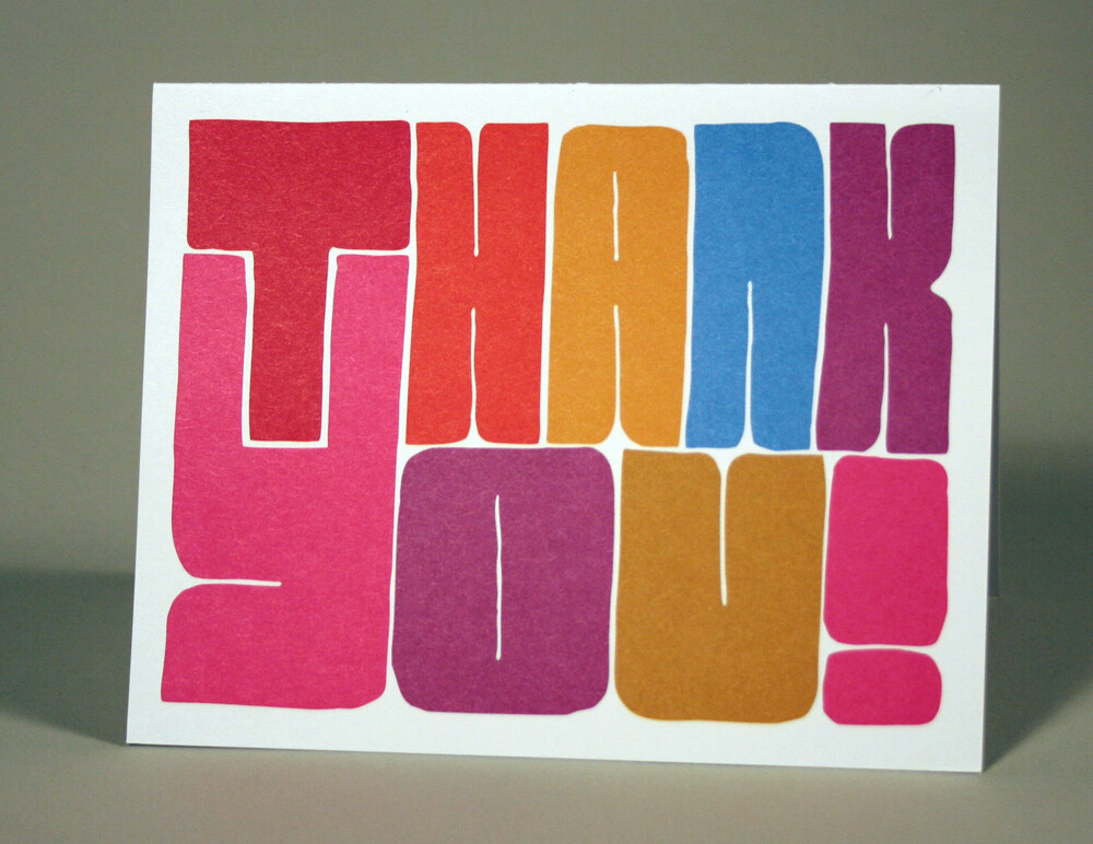 Card Single, Big Type - Thank You
