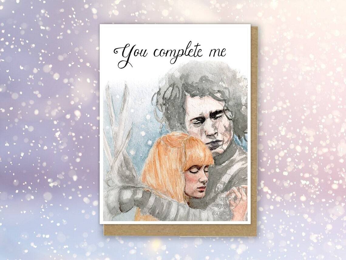 Edward Scisshorhands "You Complete Me" Card