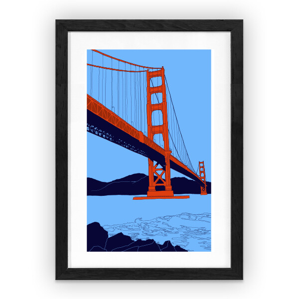 Golden Gate Bridge Poster, 11x17