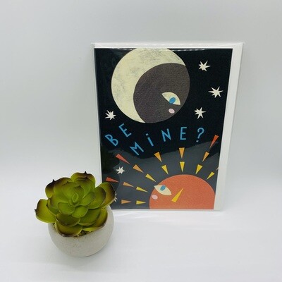 5x7 Love Greeting Card: Be Mine Sun/Moon