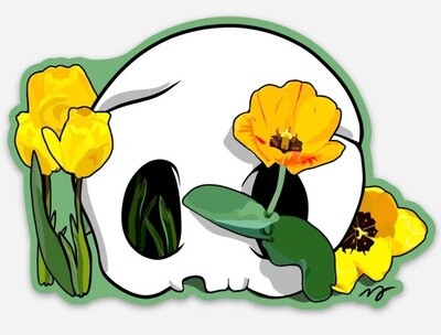 4&quot; Waterproof Vinyl Sticker - Lily Skull