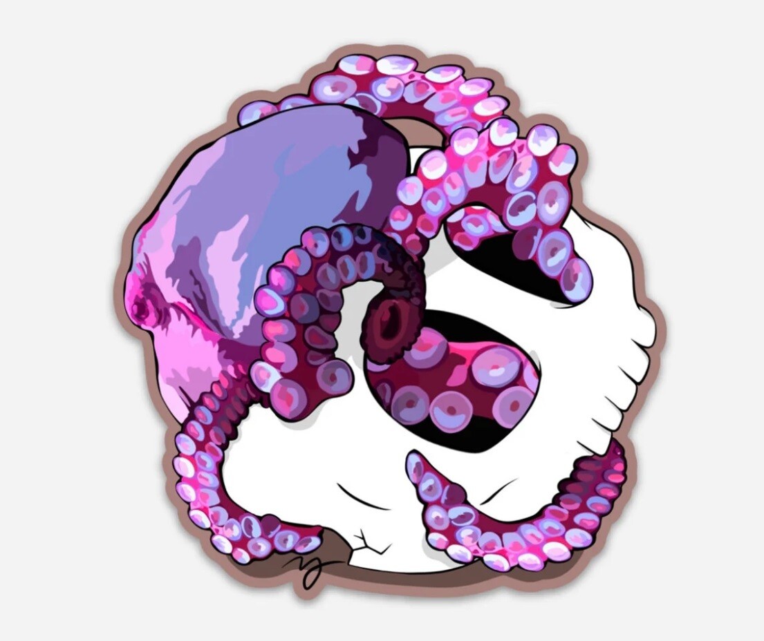 4&quot; Waterproof Vinyl Sticker - Octo Skull