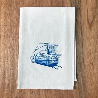 F Market - Natural Towel - Electric Blue