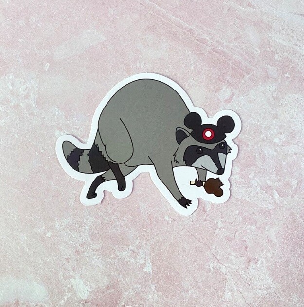 Raccoon Goes To Disney Sticker
