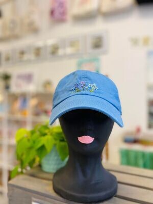 Blue Wildflowers - Embroidered Baseball Cap