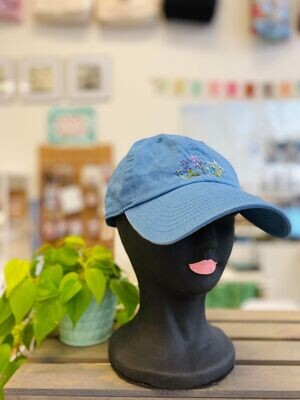 Blue Wildflowers - Embroidered Baseball Cap