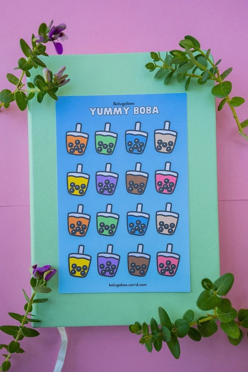 Yummy Boba Sticker Sheet