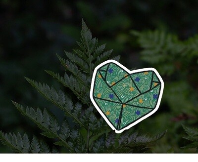 Origami Kokoro (die-cut sticker)