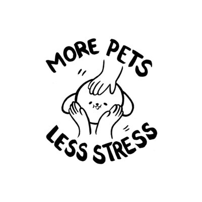 More Pets Less Stress Sticker