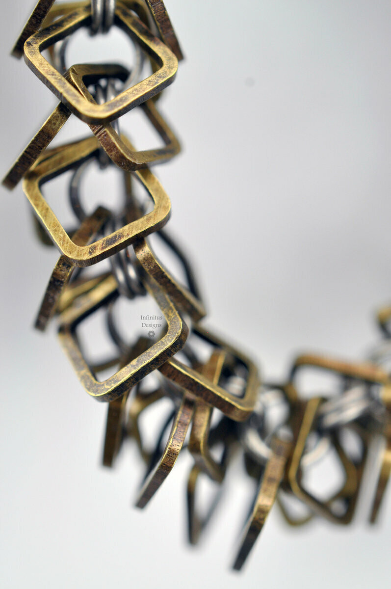 SALE - Bracelet, The Box Chop - Brass