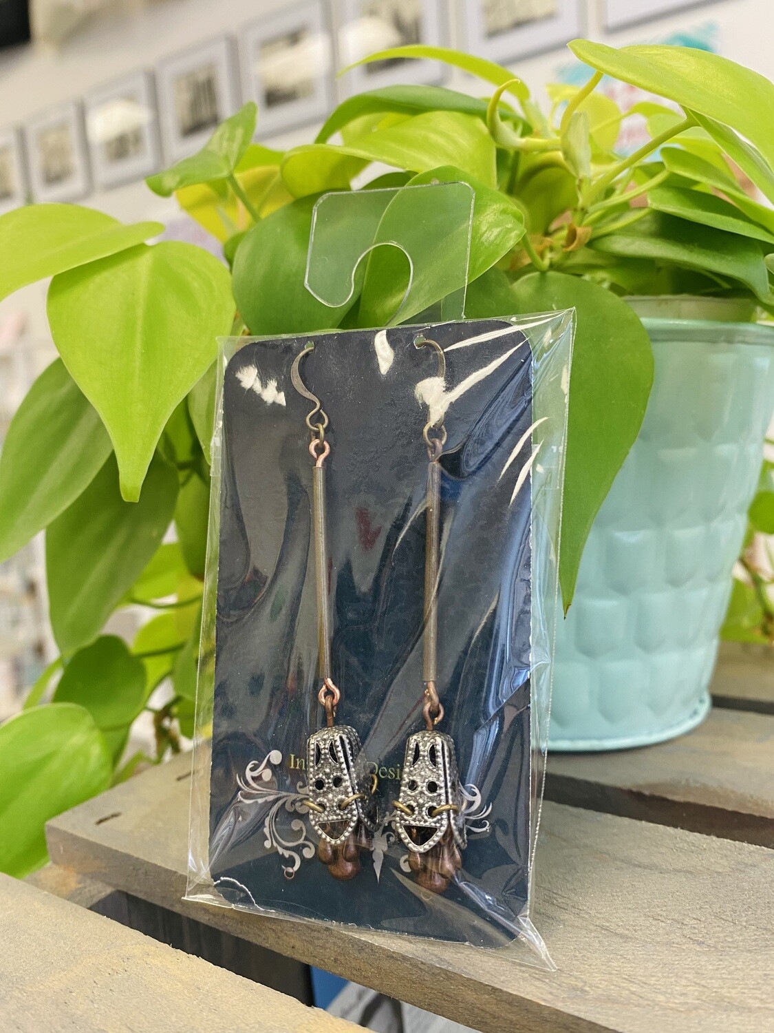 SALE - Earrings, Lanterns - Silver/Copper