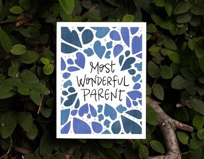 Most Wonderful Parent, Cool Blues Greeting Card